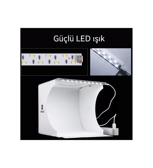 Led Işıklı Fotoğraf Studyosu Çadırı Portatif Katlanabilir Mini