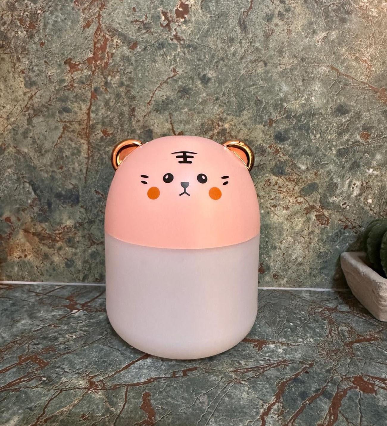 Led Işıklı Hava Nemlendiricisi Kedi Tasarımlı Buhar Makinesi - PEMBE Şaşkın Kedi
