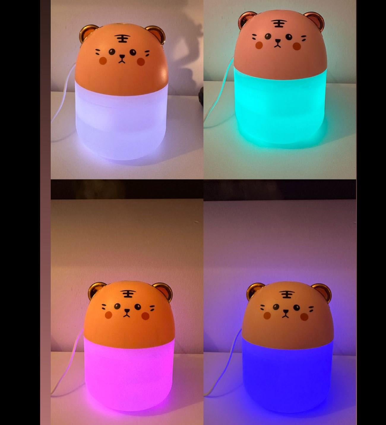 Led Işıklı Hava Nemlendiricisi Kedi Tasarımlı Buhar Makinesi - BEYAZ GÖZLERİ KISIK
