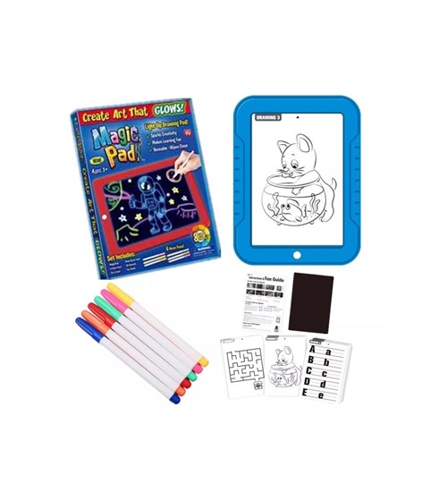 Magic Pad Yazı Çizim Tahtası Resim Şekil Tablet Tipi Işıklı Ledli