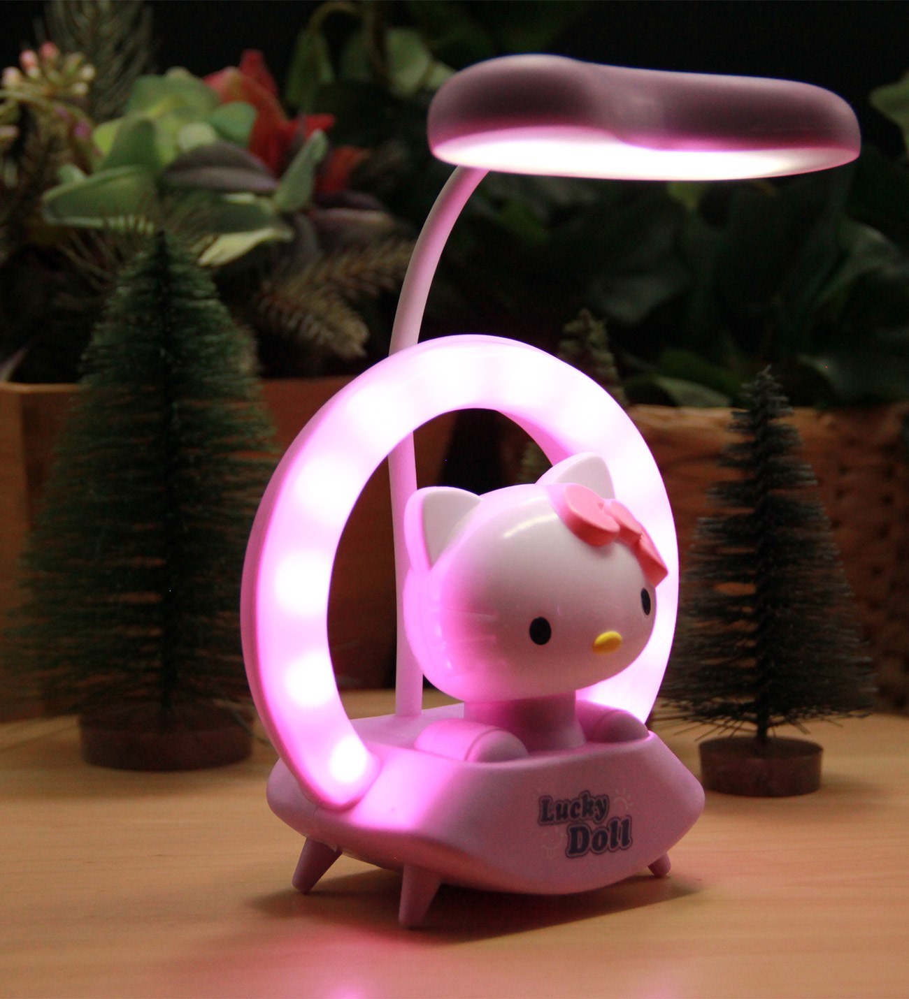 Mor Hello Kitty Gece Lambası Şarjlı