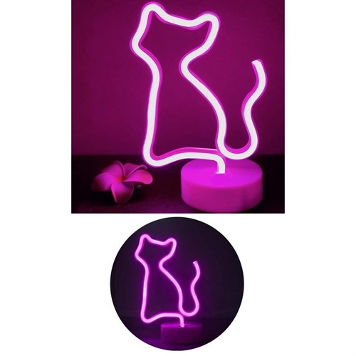Neon Lamba Dekoratif Işık Kedi