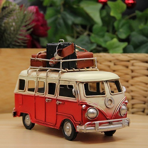 Nostaljik Vosvos Minibüs Kırmızı Büyük Boy