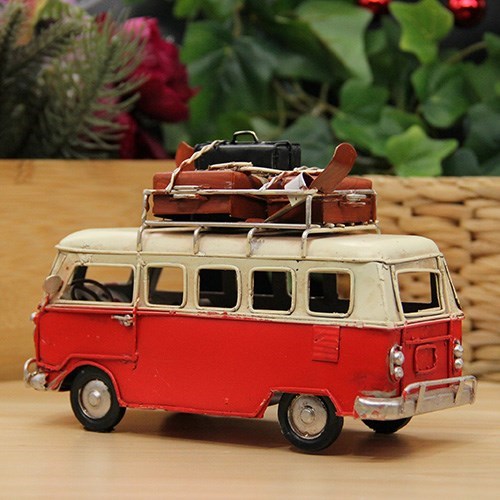 Nostaljik Vosvos Minibüs Kırmızı Büyük Boy