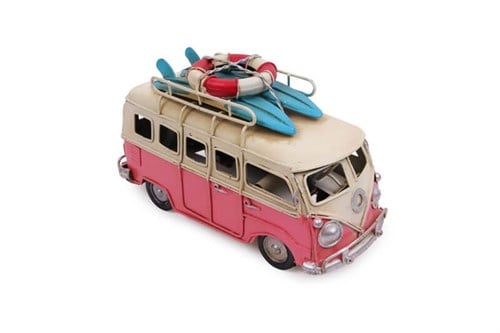 Nostaljik Vosvos Minibüs Pembe Büyük Boy