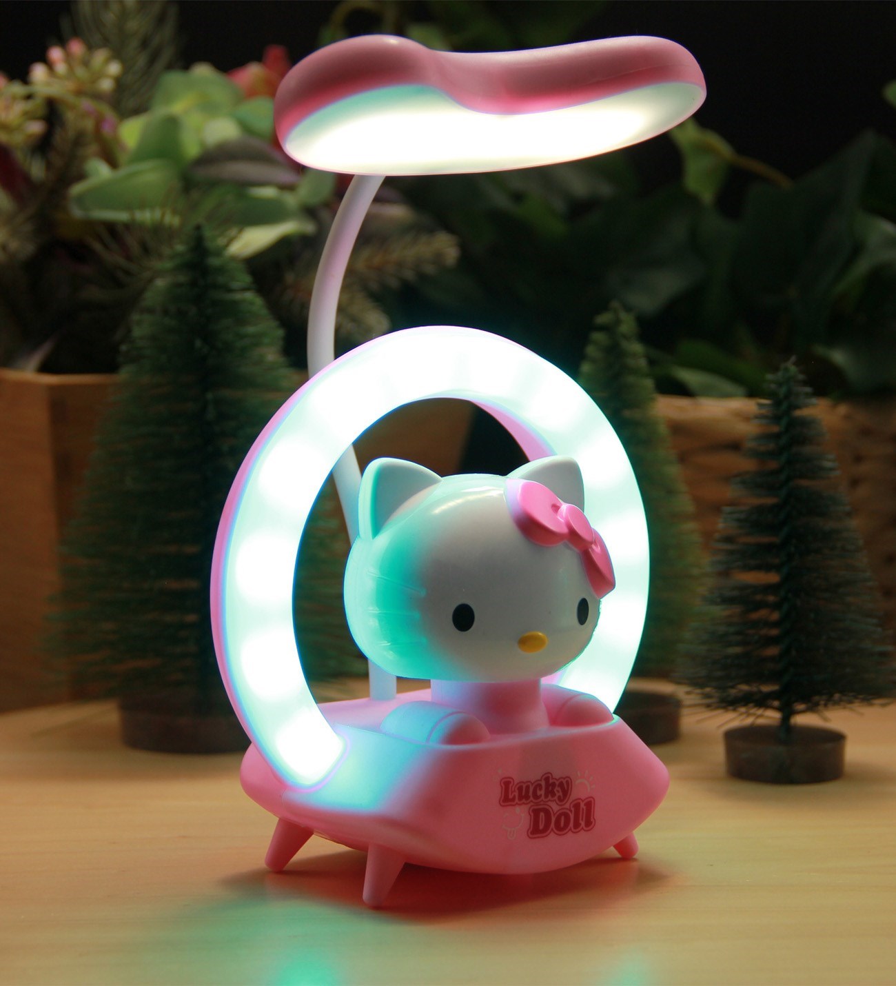 Pembe Hello Kitty Gece Lambası Şarjlı