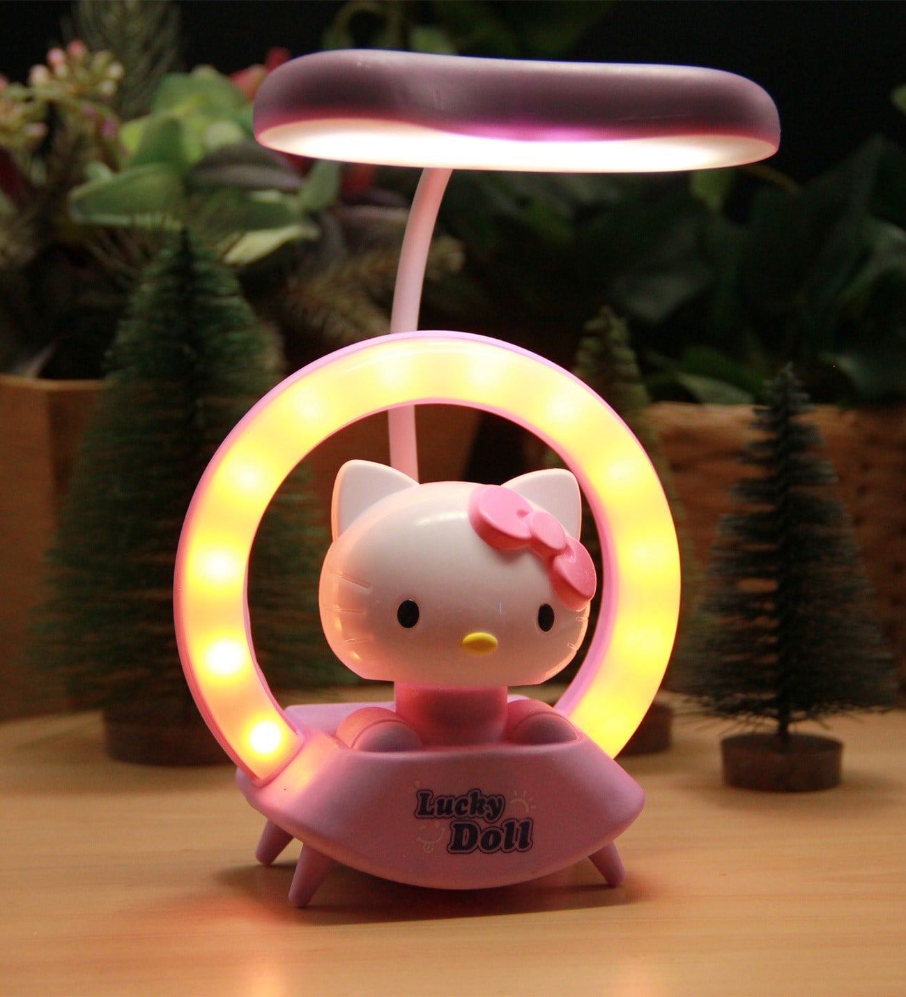 Pembe Hello Kitty Gece Lambası Şarjlı