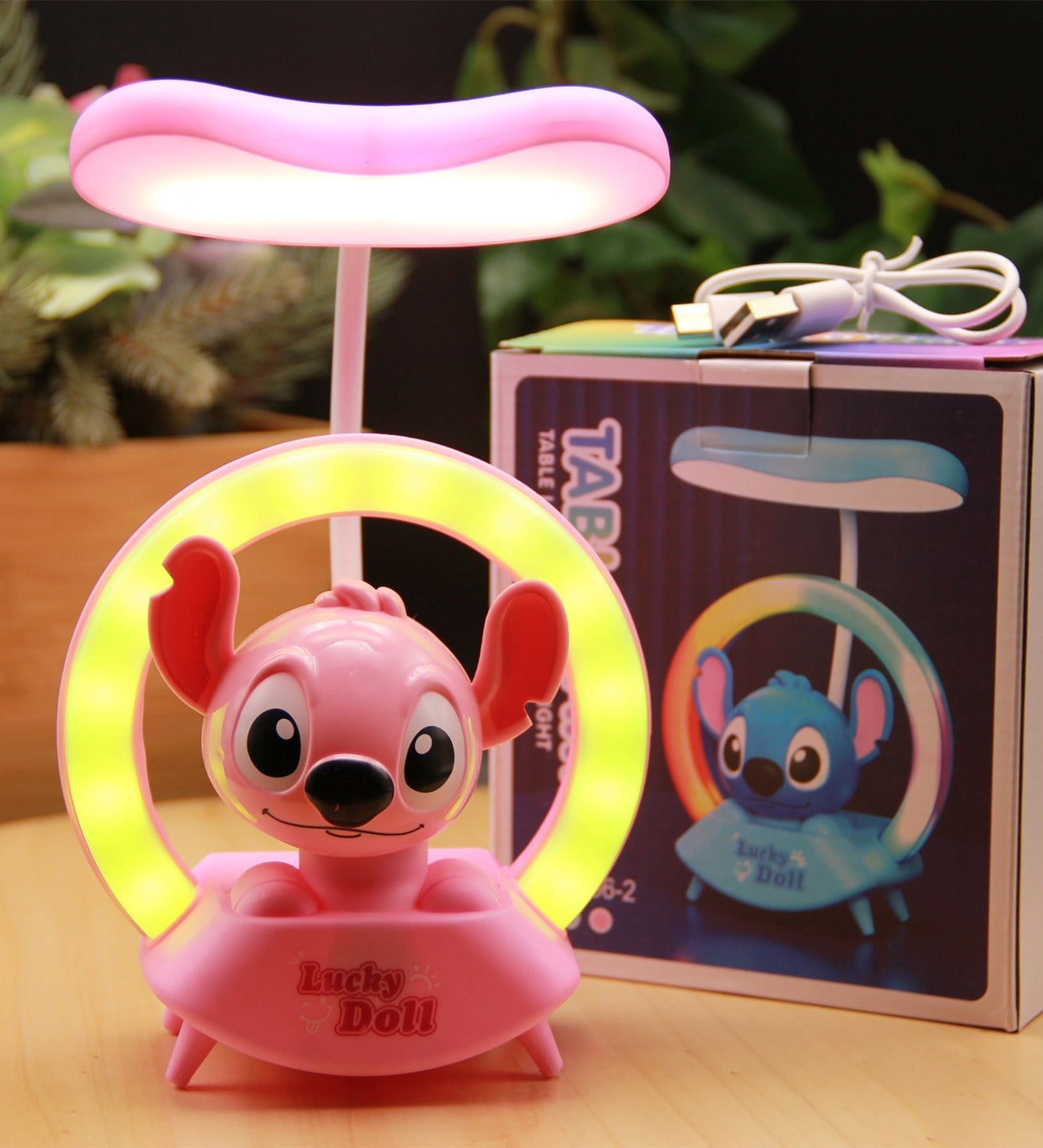 Pembe STİTCH Gece Lambası Şarjlı