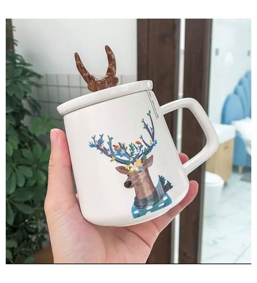 Porselen Kupa Mug Bardak Özel Tasarım Geyik