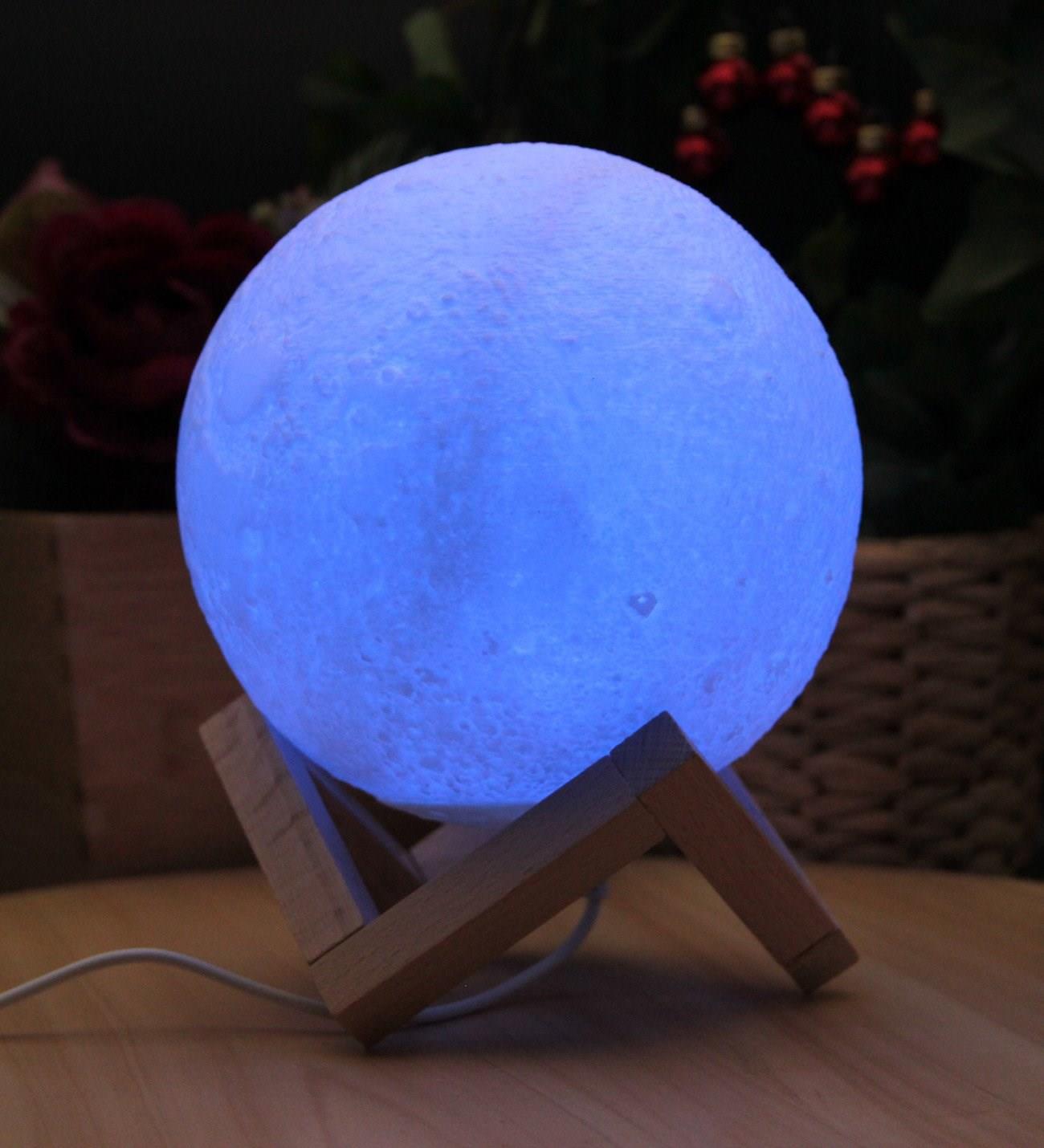 Şarjlı 3D AY Uzaktan Kumandalı 16 Renkli Büyük Boy Moon Light Ay Işığı