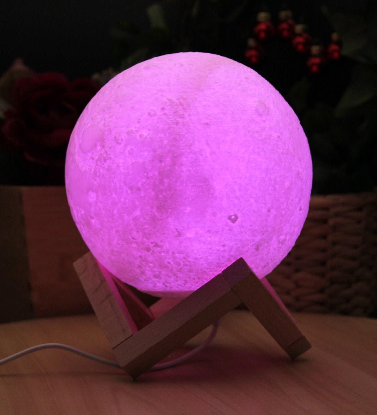 Şarjlı 3D AY Uzaktan Kumandalı 16 Renkli Büyük Boy Moon Light Ay Işığı