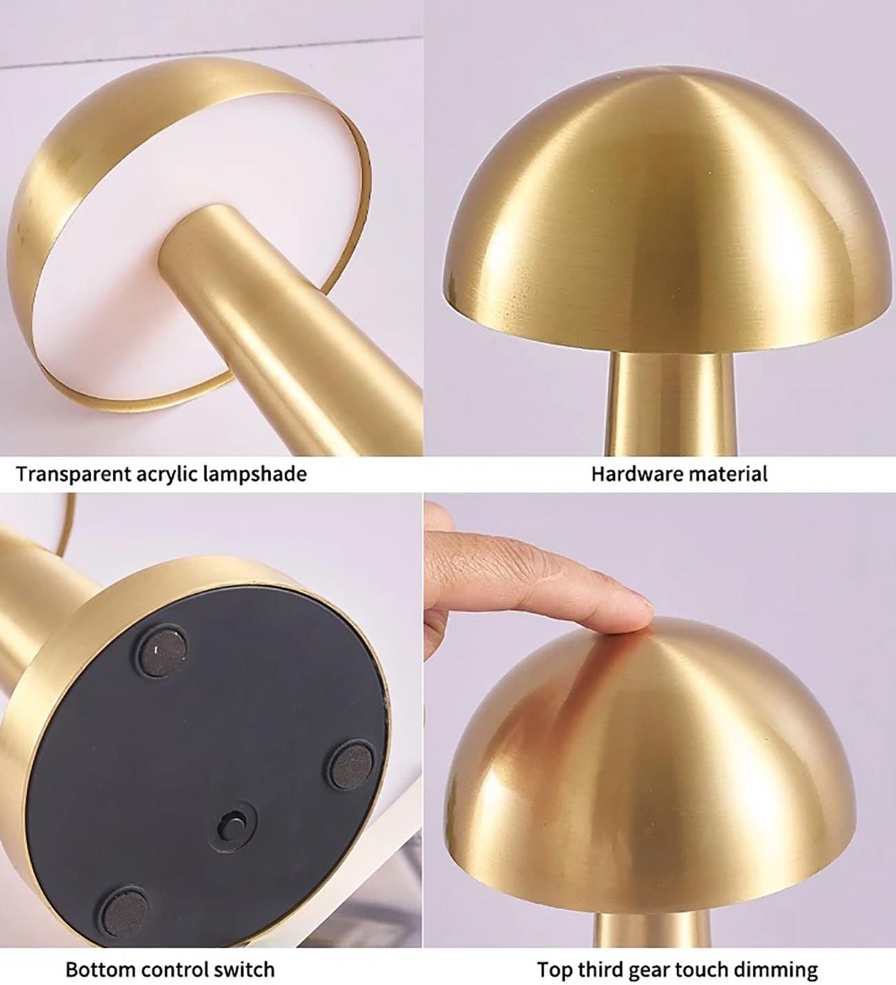 Şarjlı Dokunmatik Led Masa Lambası - GOLD Rengi