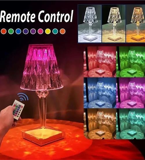 Şarjlı ve Uzaktan Kumandalı RGB Kristal Masa Lambası