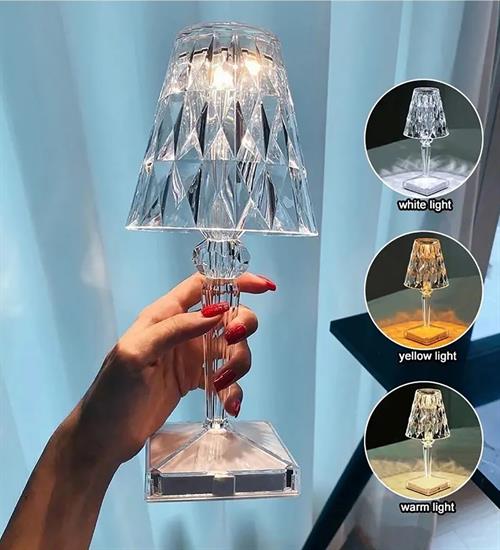 Şarjlı ve Uzaktan Kumandalı RGB Kristal Masa Lambası