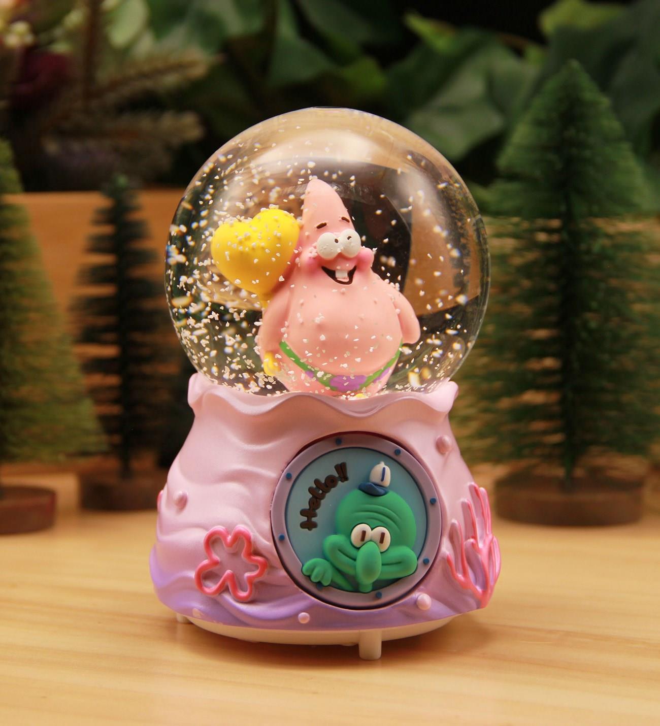 Sünger Bob Işıklı ve Müzikli Kar Küresi Büyük Boy - Pembe