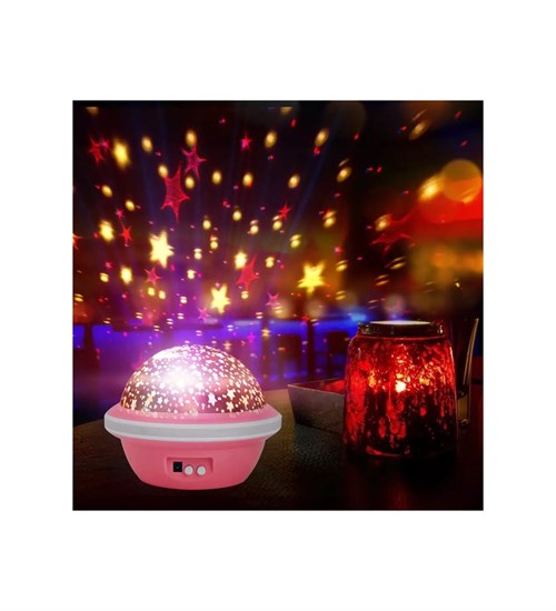 Ufo Starmaster Projeksiyon Gece Lambası Pembe