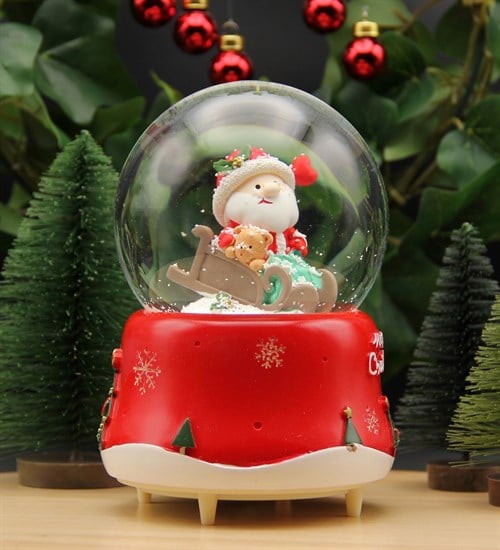 Yılbaşı Figürleri Dönen Noel Baba Nostaljik Kar Küresi Merry Christmas Mega Boy
