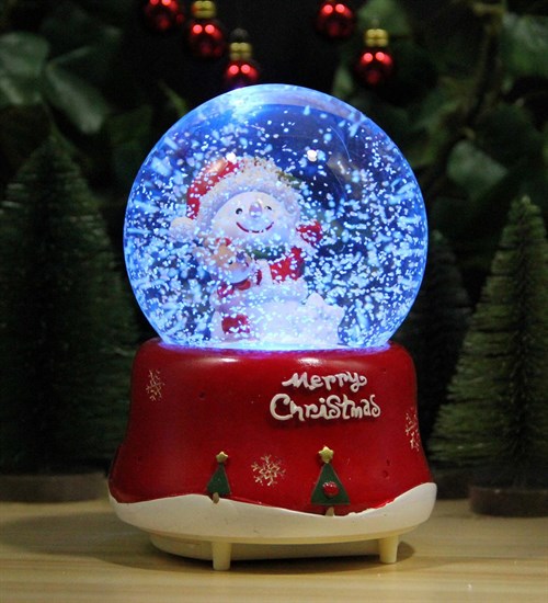 Yılbaşı Kardan Adam Kar Küresi Christmas Işıklı, Müzikli ve Kar Motorlu Mega Boy Kar Küresi PREMİUM