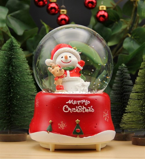 Yılbaşı Kardan Adam Kar Küresi Christmas Işıklı, Müzikli ve Kar Motorlu Mega Boy Kar Küresi PREMİUM