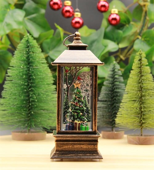Yılbaşı Noel Işıklı Fener Lamba Merry Christmas