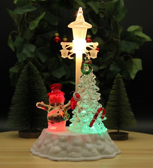 Yılbaşı Noel Kardan Adam Işıklı Fener Lamba Merry Christmas