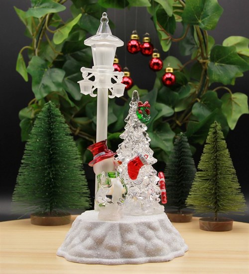 Yılbaşı Noel Kardan Adam Işıklı Fener Lamba Merry Christmas