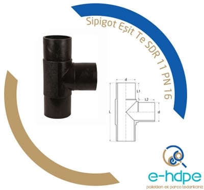 Spigot Eşit Te Ø 280 mm. SDR 11 PN 16