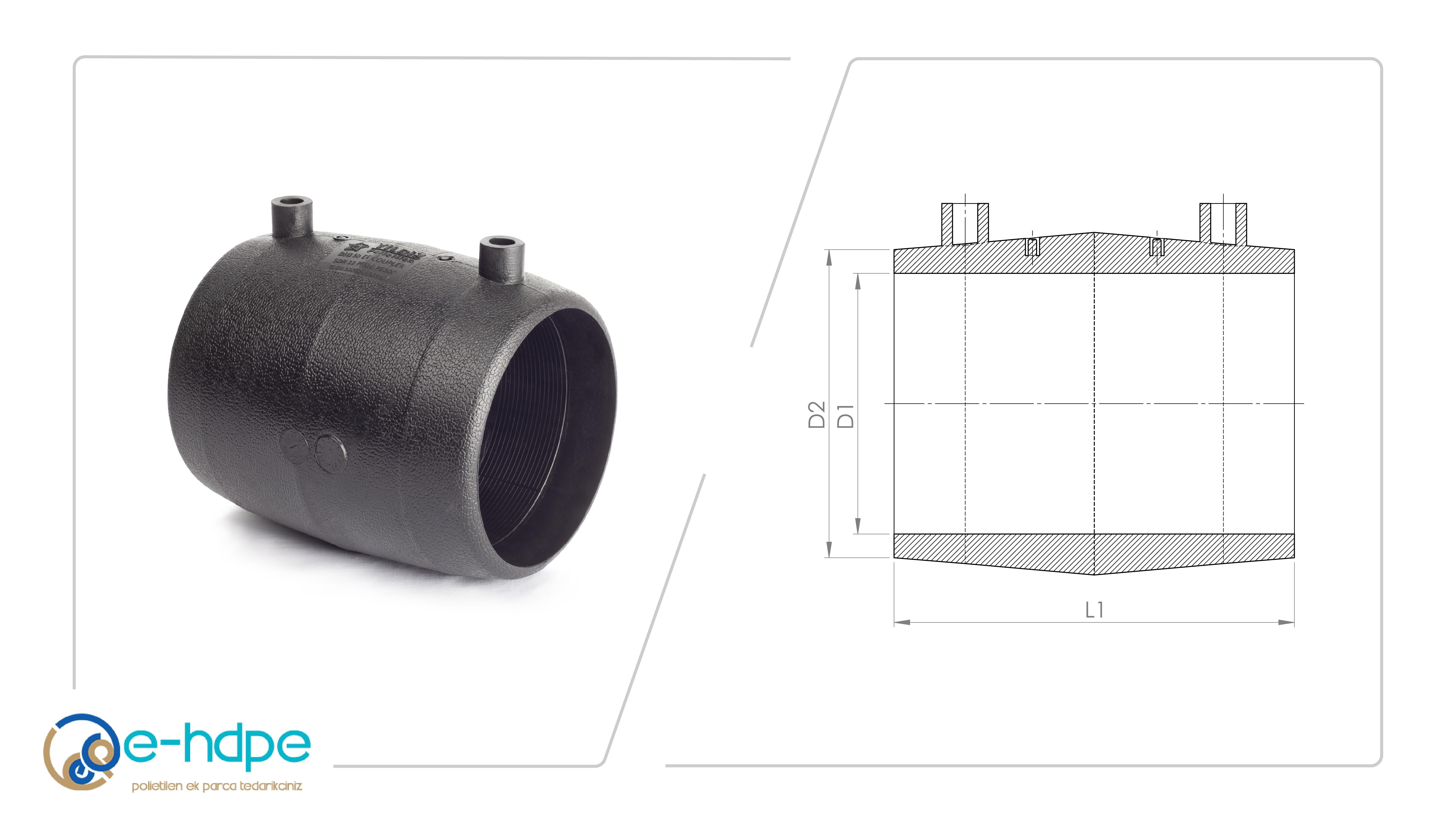 HDPE EF ManşonELEKTROFÜZYON (EF) MANŞON PN10/16 TÜM ÇAPLAR