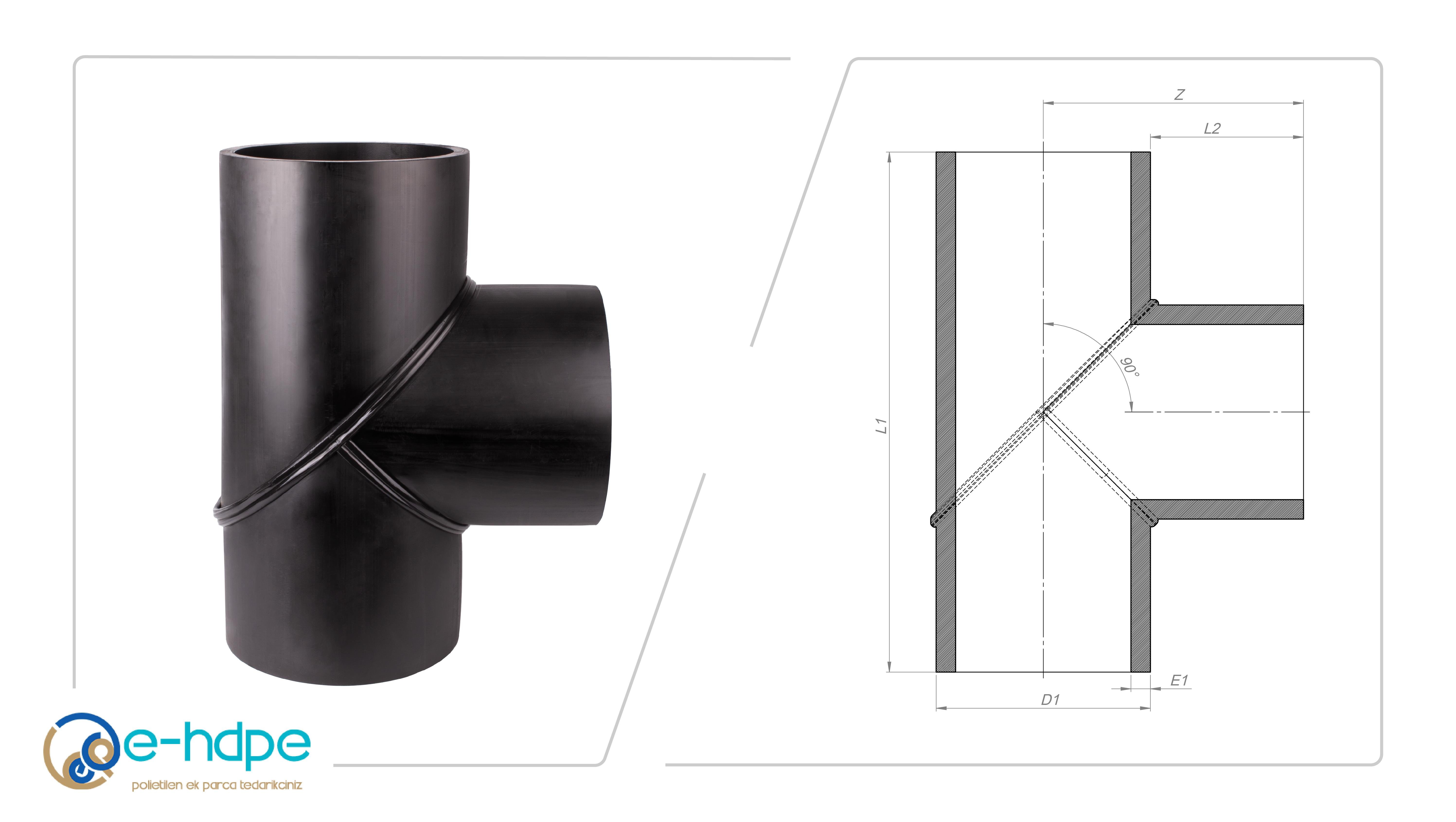 HDPE Eşit TeHDPE 100 KONFEKSİYON EŞİT TE SDR11 PN16
