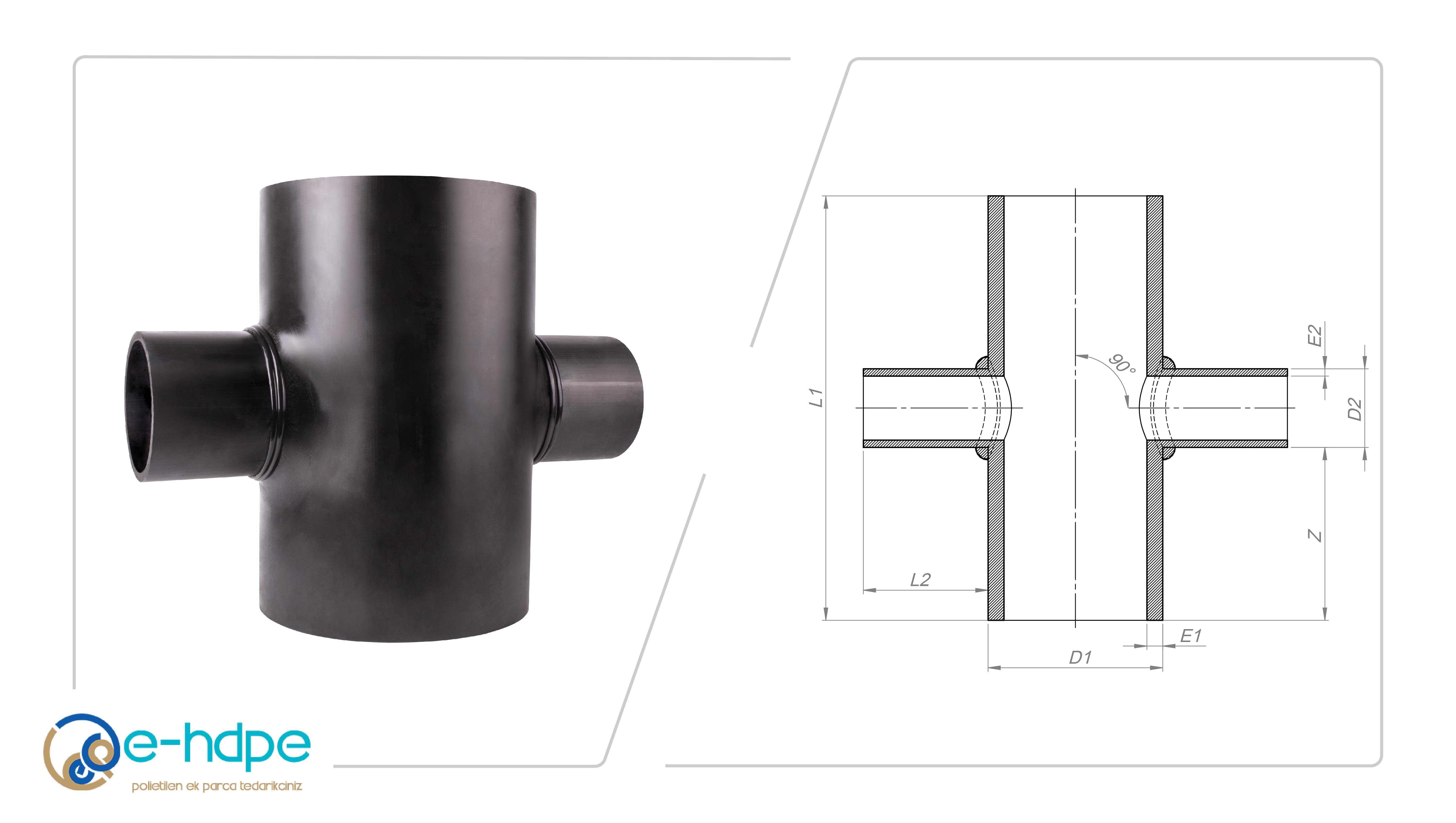 HDPE Konfeksiyon Ek ParçaHDPE 100 KONFEKSİYON İSTAVROZ İNEGAL TE  SDR11 PN16