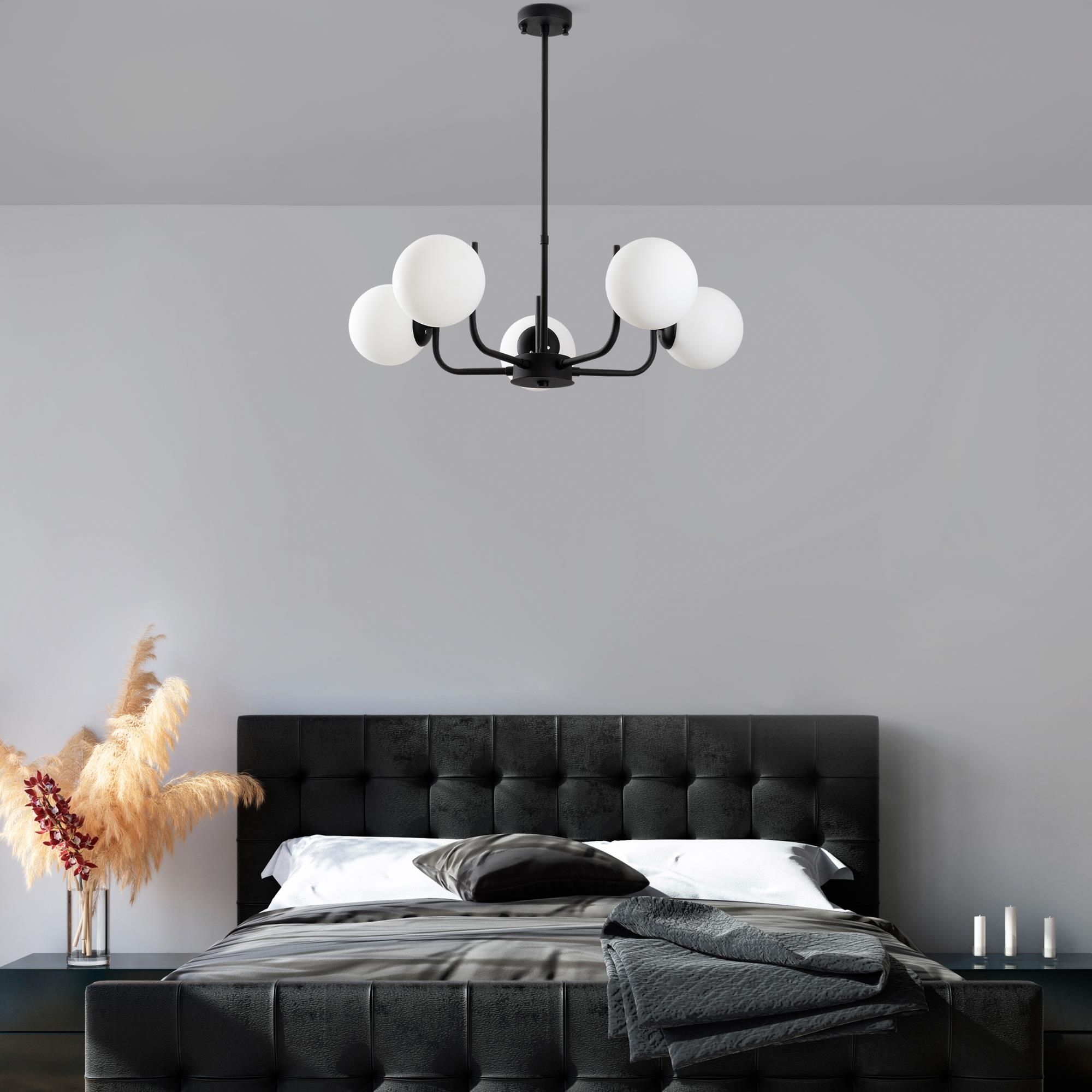 ANTLER-13768, CAMLI 5'Lİ AVİZE 