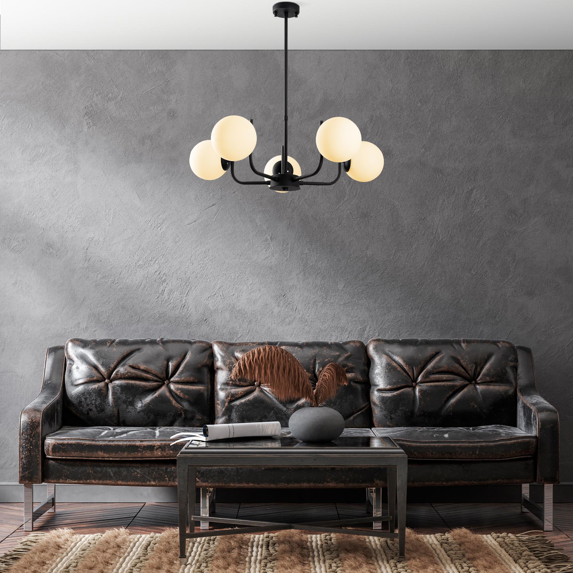 ANTLER-13768, CAMLI 5'Lİ AVİZE 