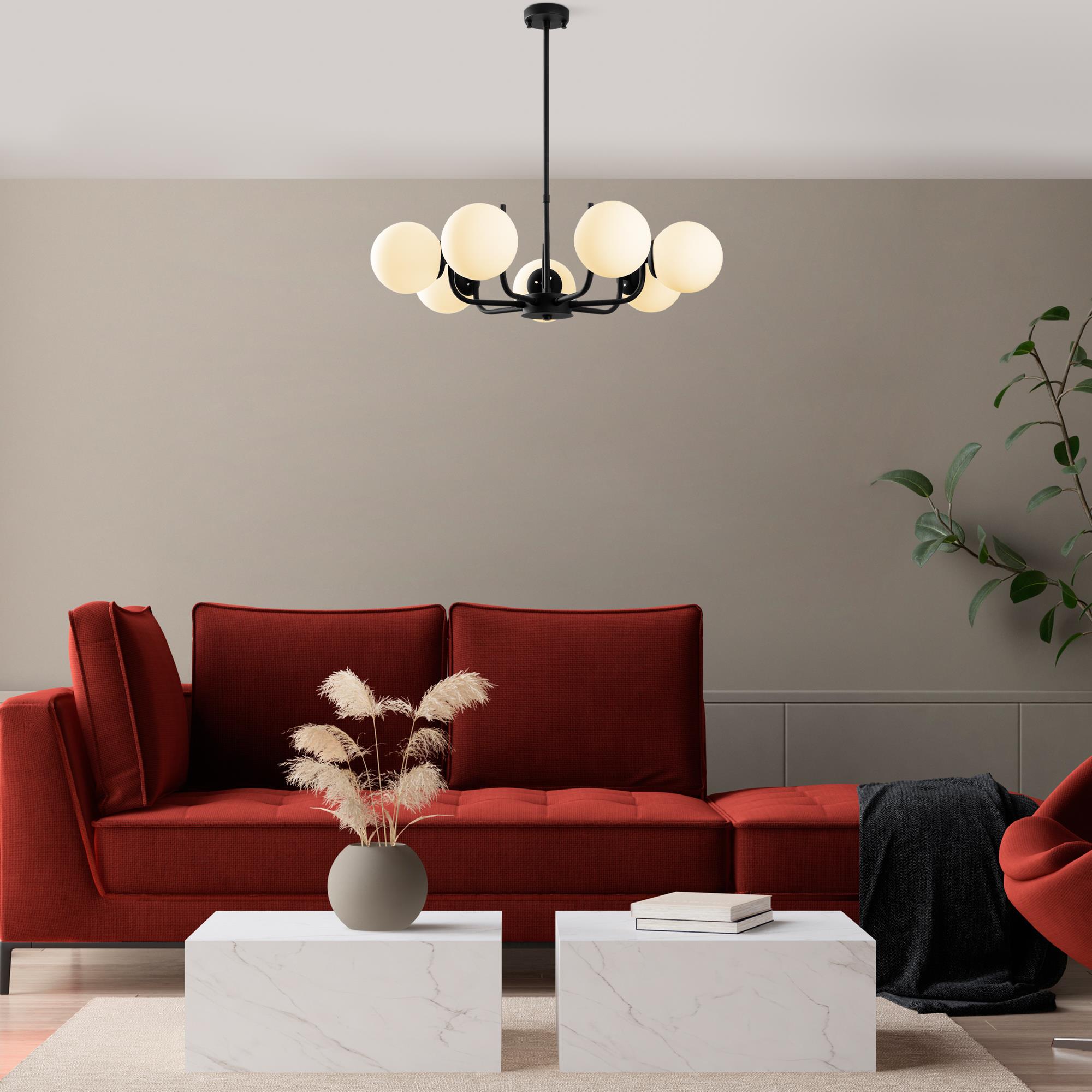 ANTLER-13769, CAMLI 7'Lİ AVİZE 