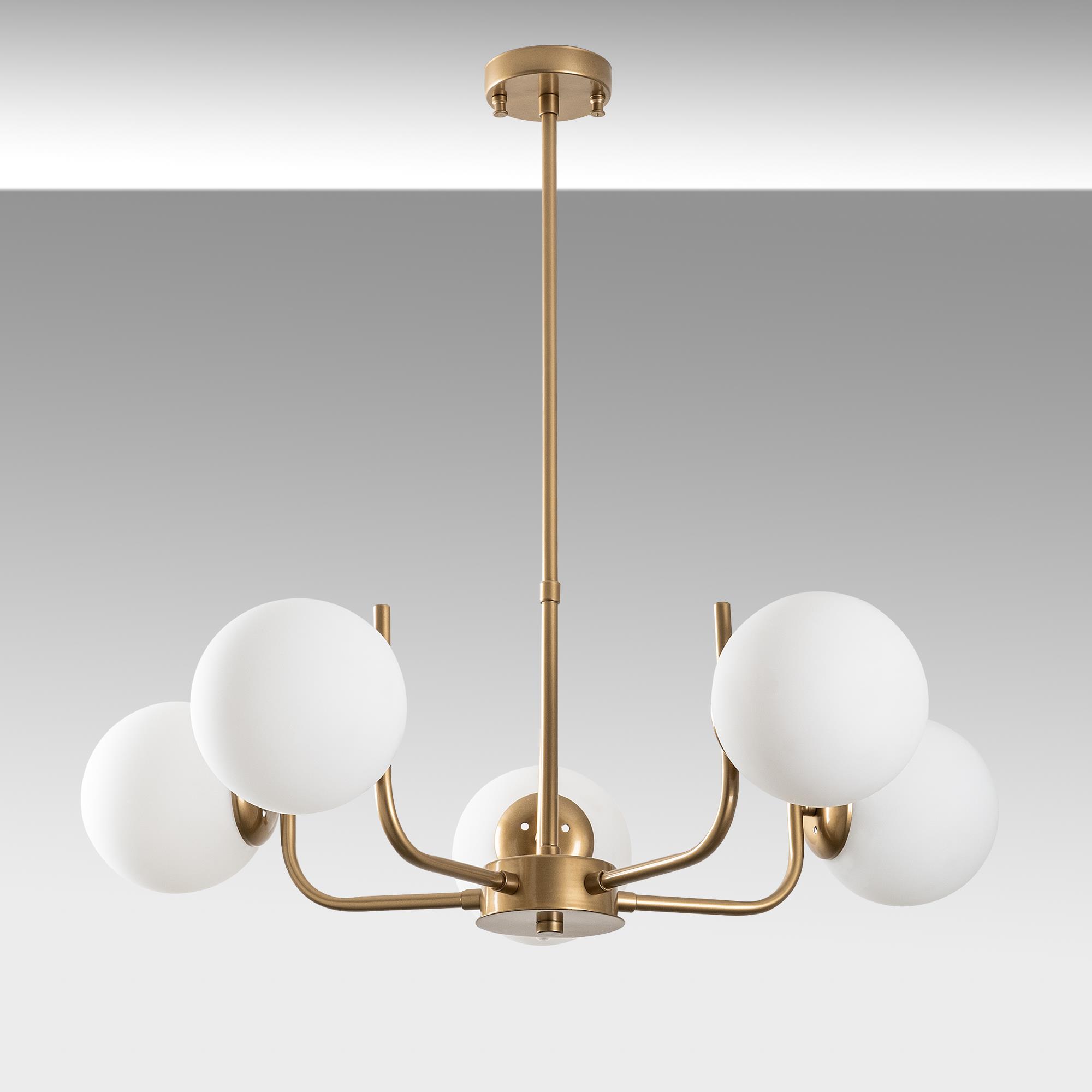 ANTLER-13773, CAMLI 5'Lİ AVİZE 