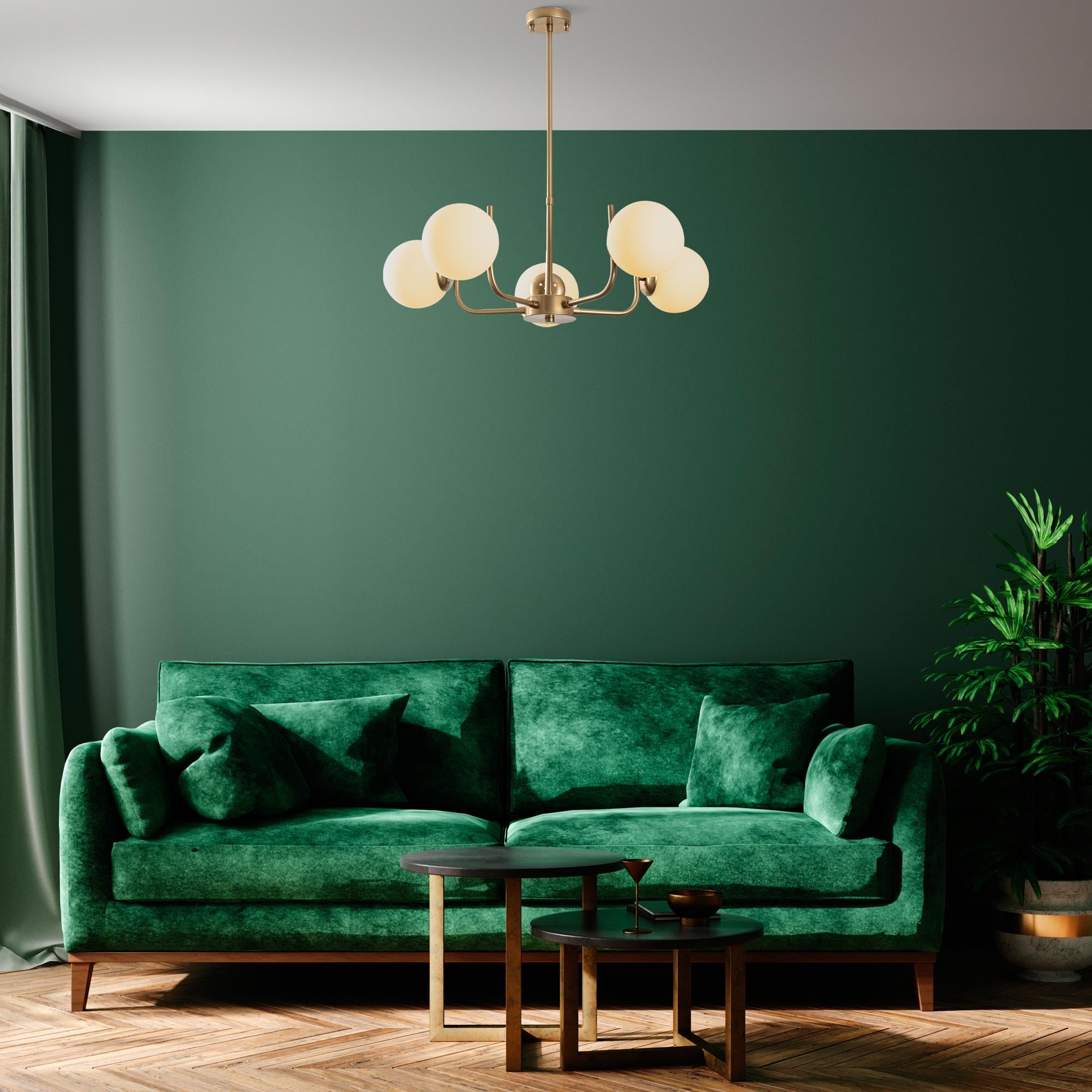 ANTLER-13773, CAMLI 5'Lİ AVİZE 
