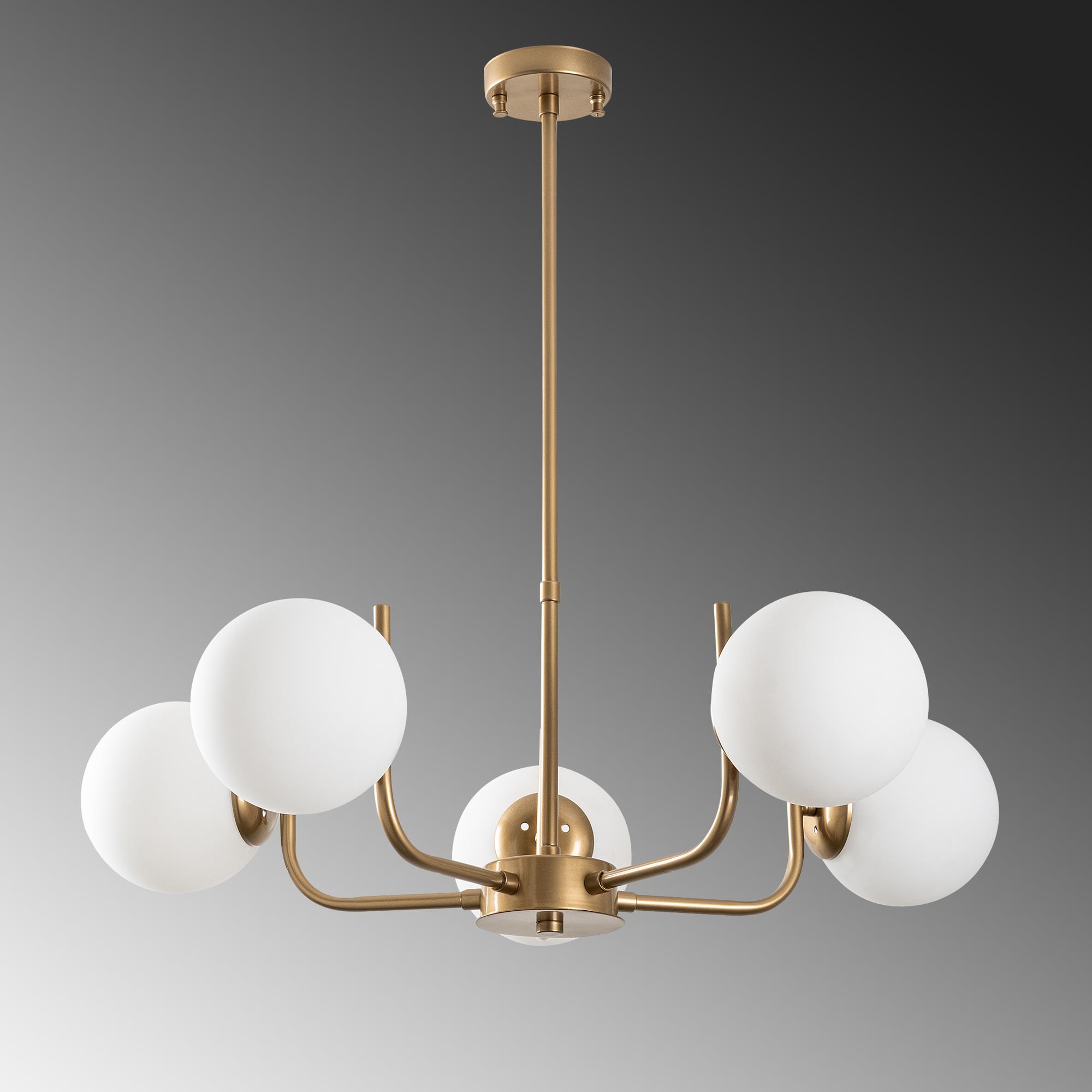 ANTLER-13773, CAMLI 5'Lİ AVİZE 