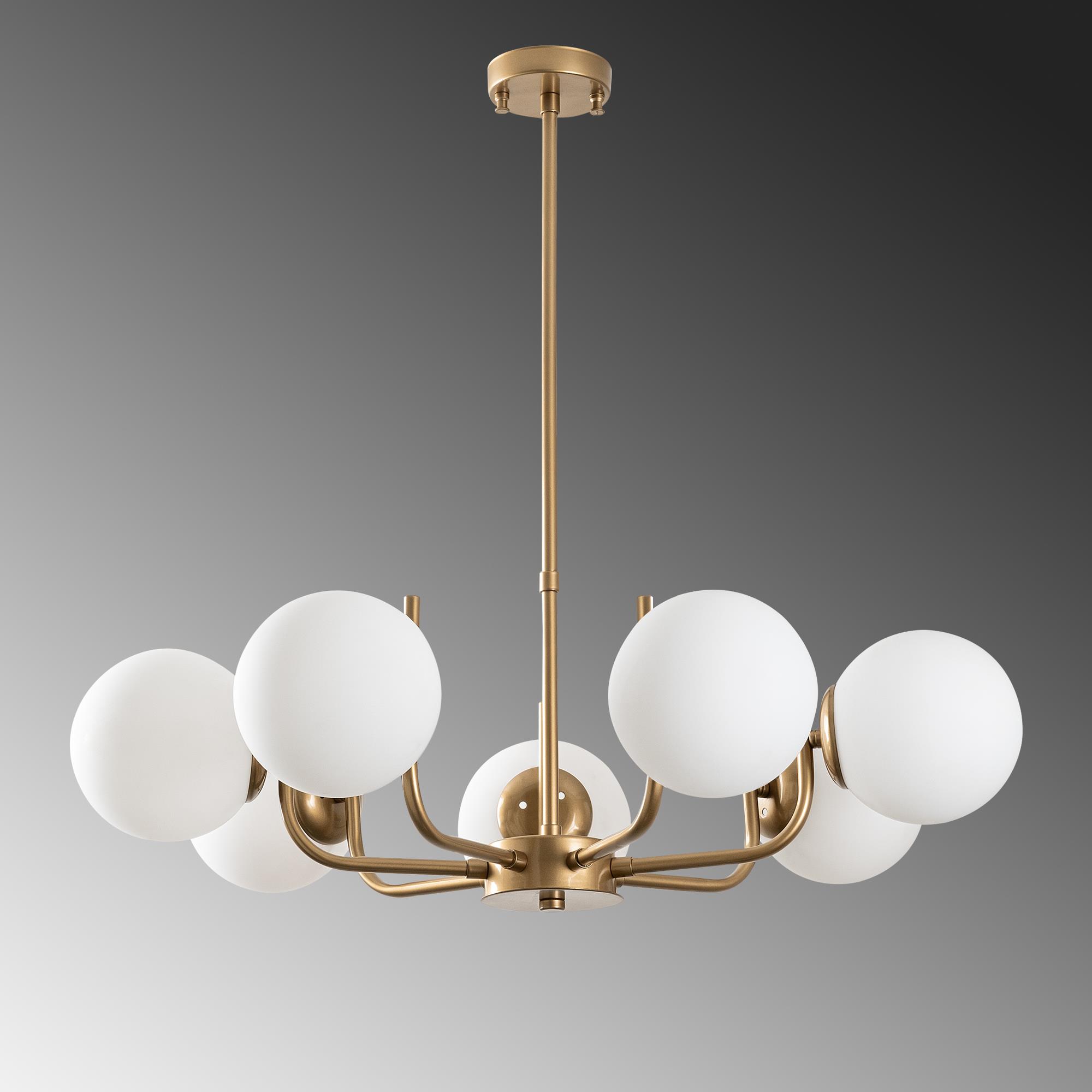 ANTLER-13774, CAMLI 7'Lİ AVİZE 