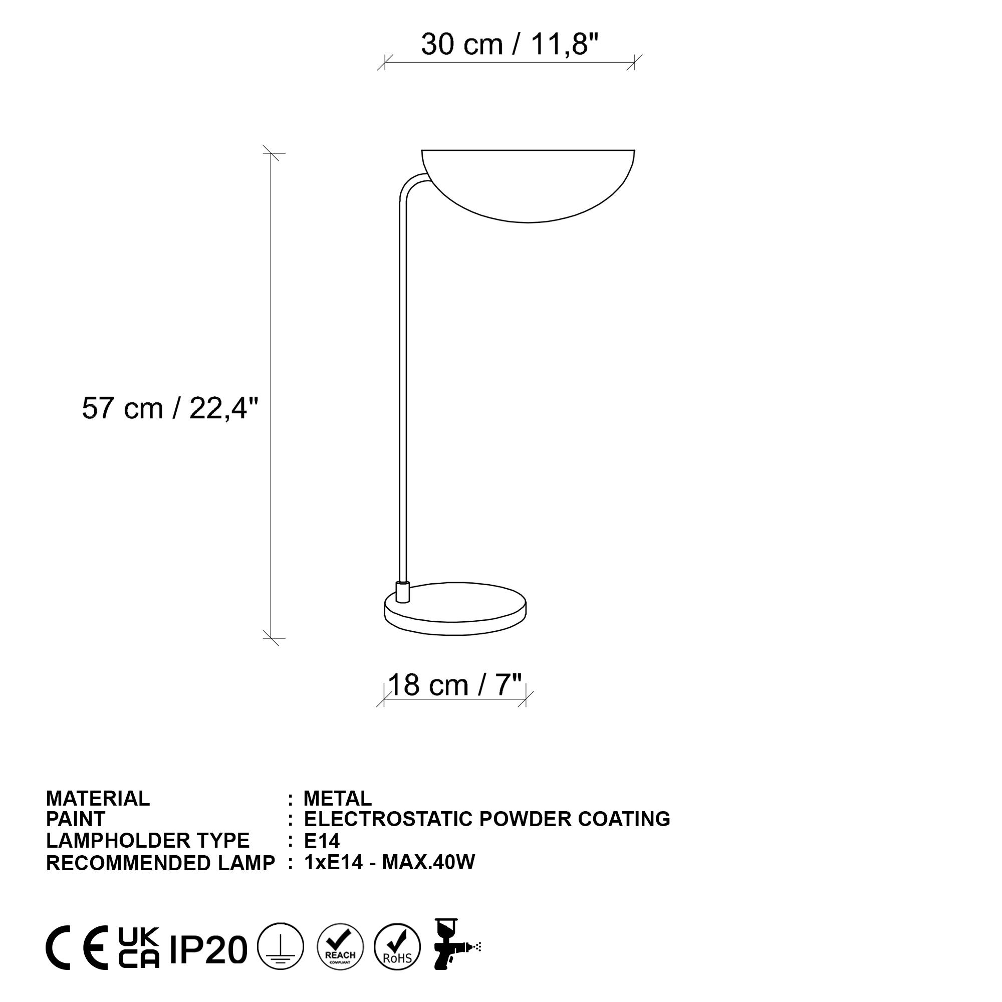 CORNER-13780, METAL TEKLİ MASA LAMBASI 