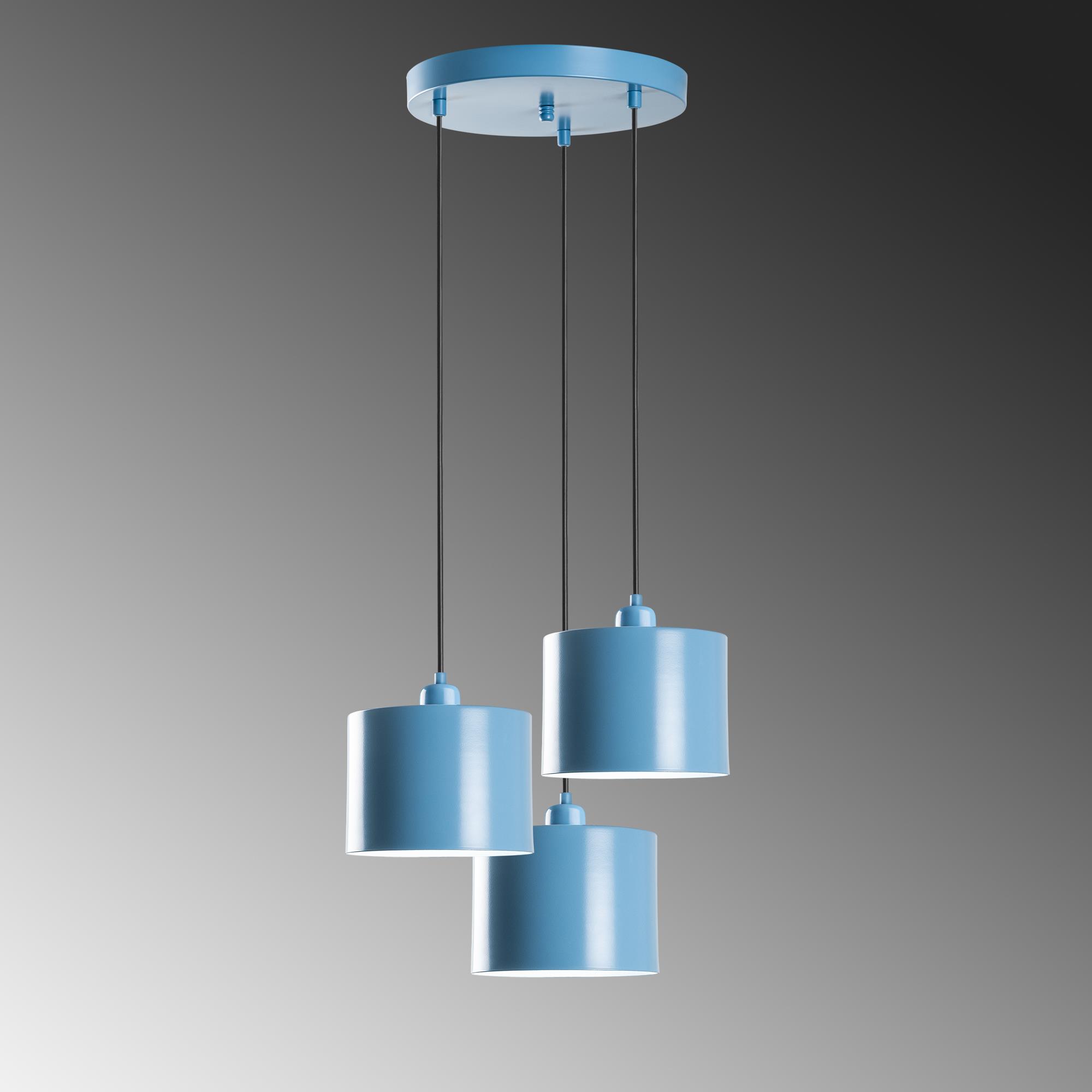 DUZ-195LIGHTBLUE-3, METAL SIVAMA 3'LÜ TEPSİ SARKIT