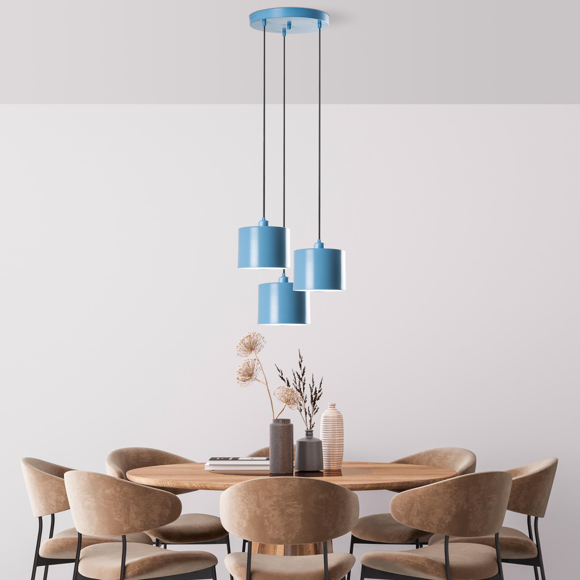 DUZ-195LIGHTBLUE-3, METAL SIVAMA 3'LÜ TEPSİ SARKIT