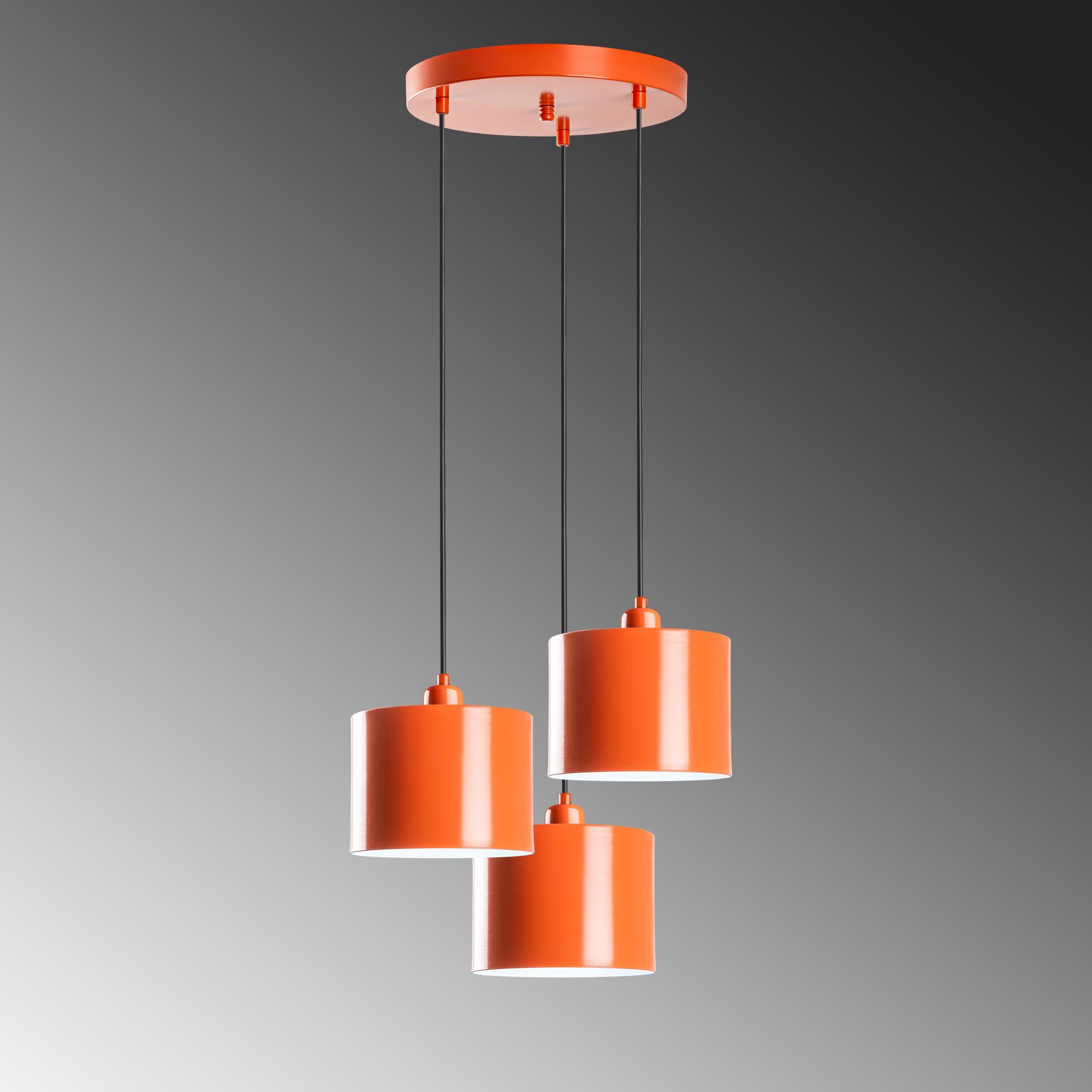 DUZ-195ORANGE-3, METAL SIVAMA 3'LÜ TEPSİ SARKIT