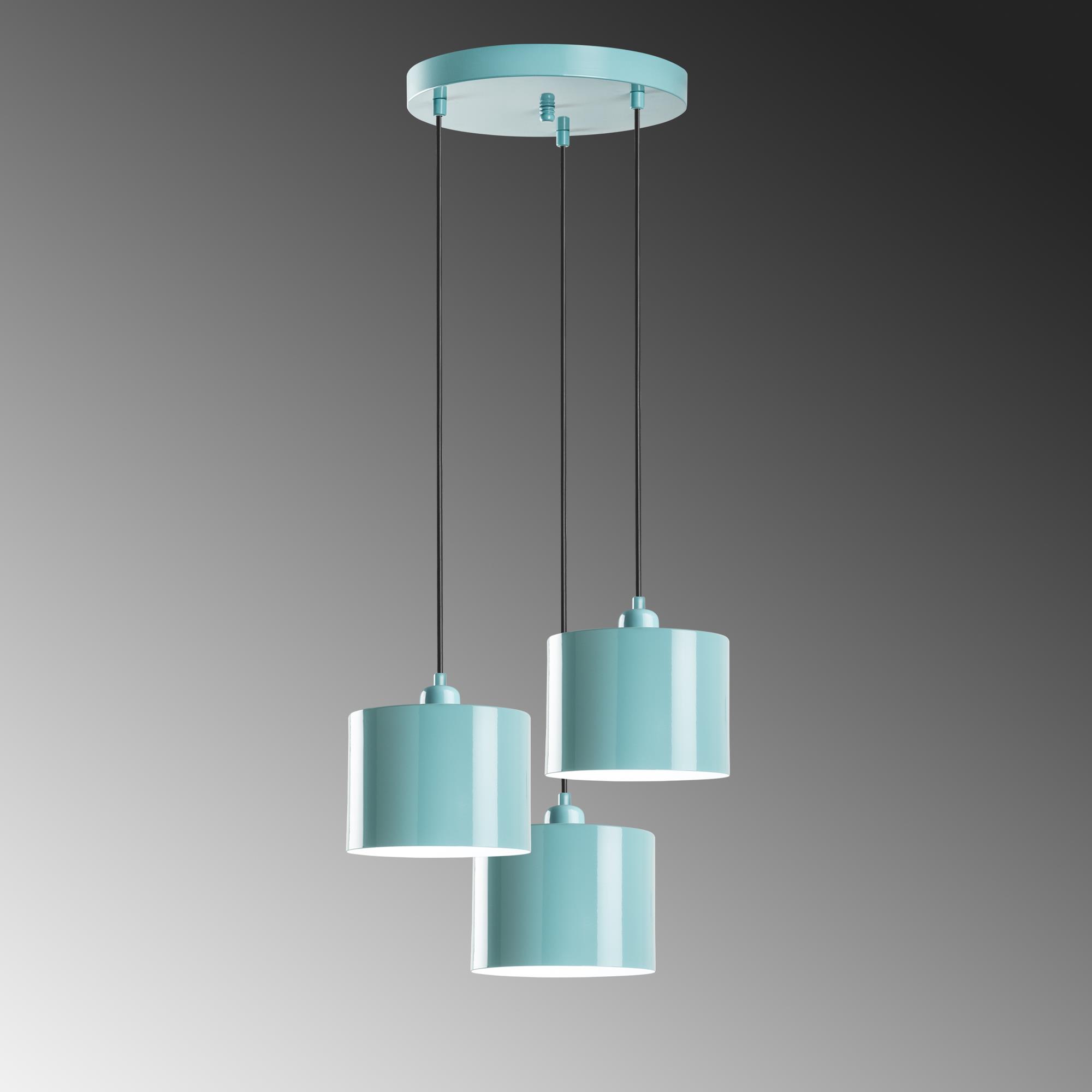 DUZ-195TURQUOISE-3, METAL SIVAMA 3'LÜ TEPSİ SARKIT