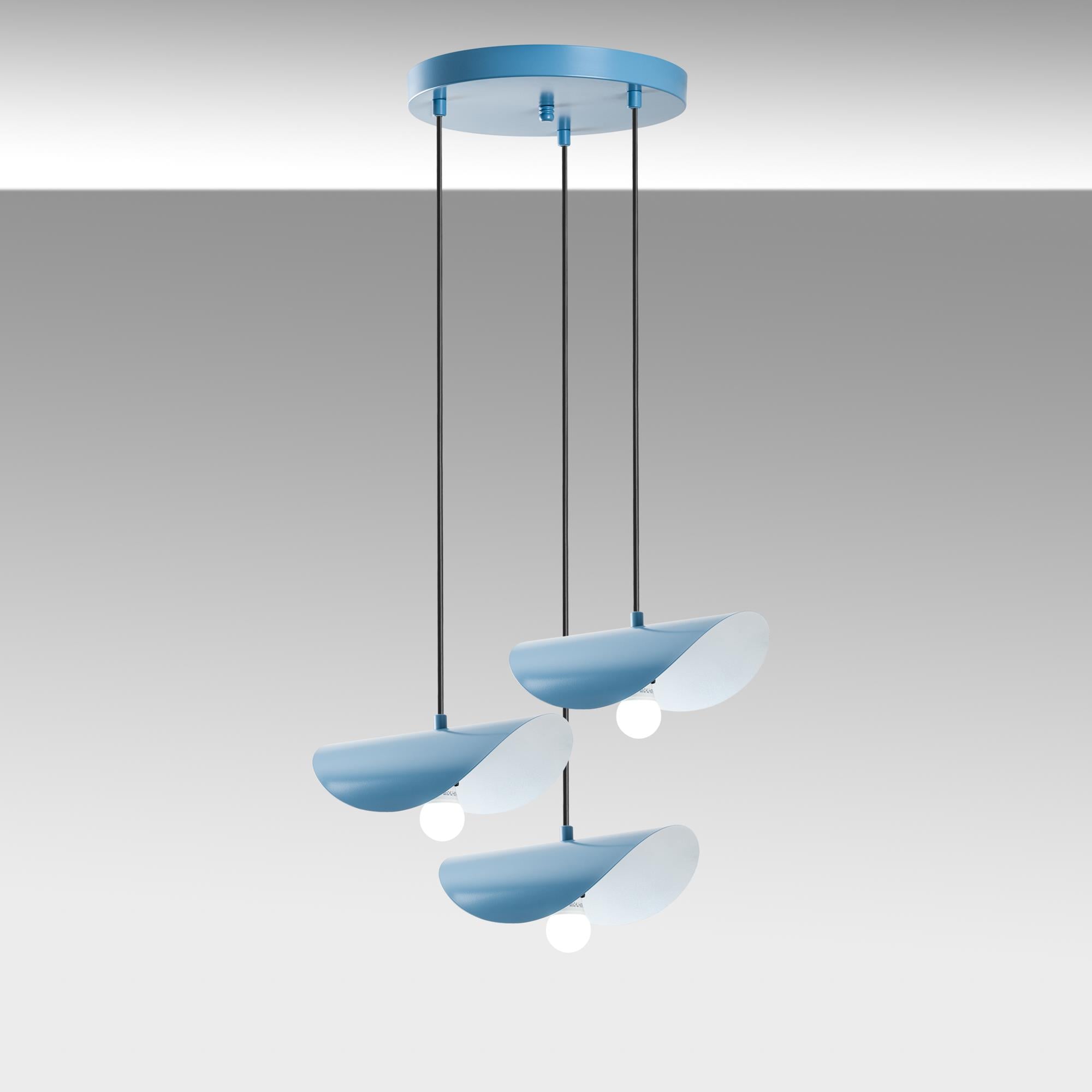 EGER-MR-964-LIGHTBLUE, METAL SIVAMA 3'LÜ TEPSİ SARKIT