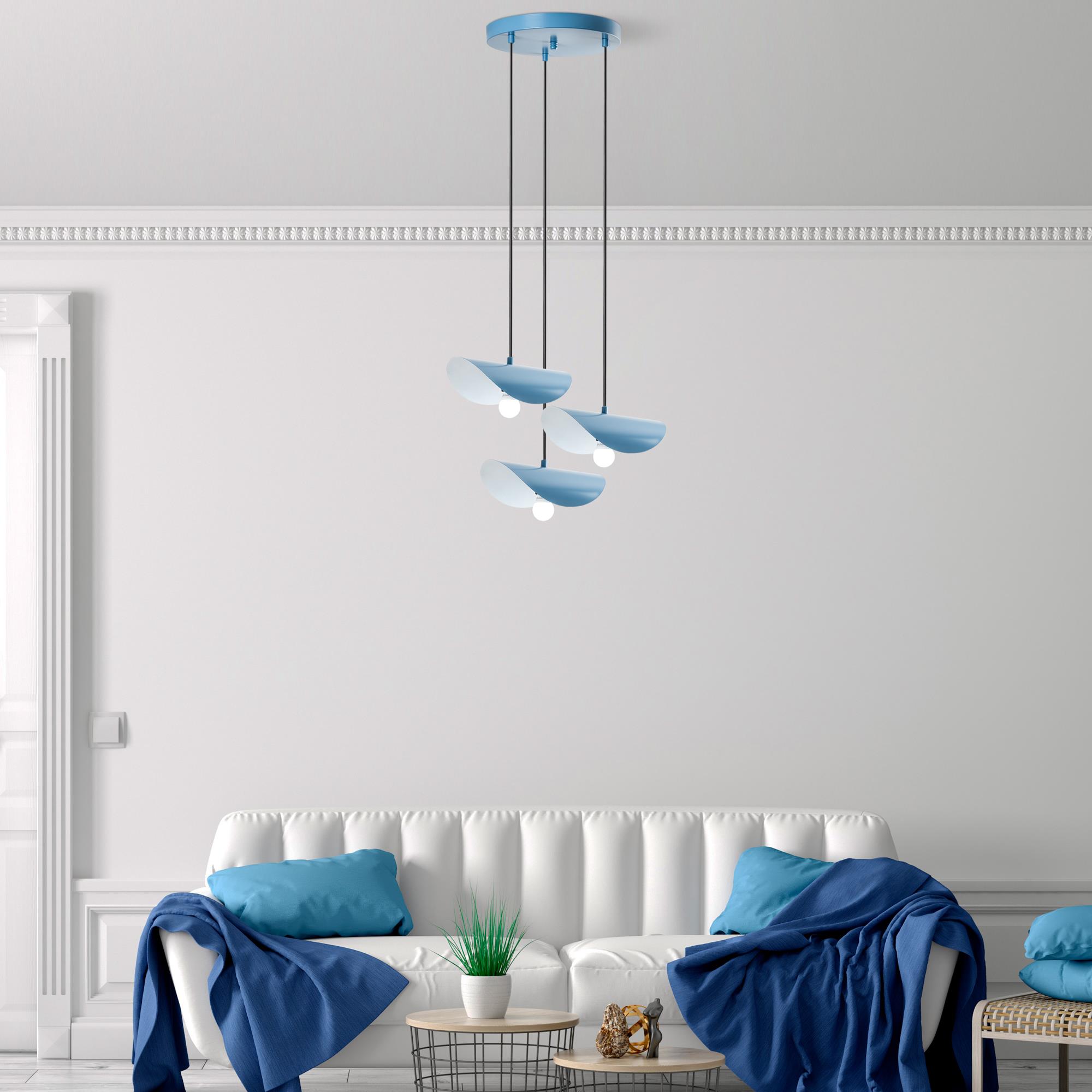 EGER-MR-964-LIGHTBLUE, METAL SIVAMA 3'LÜ TEPSİ SARKIT