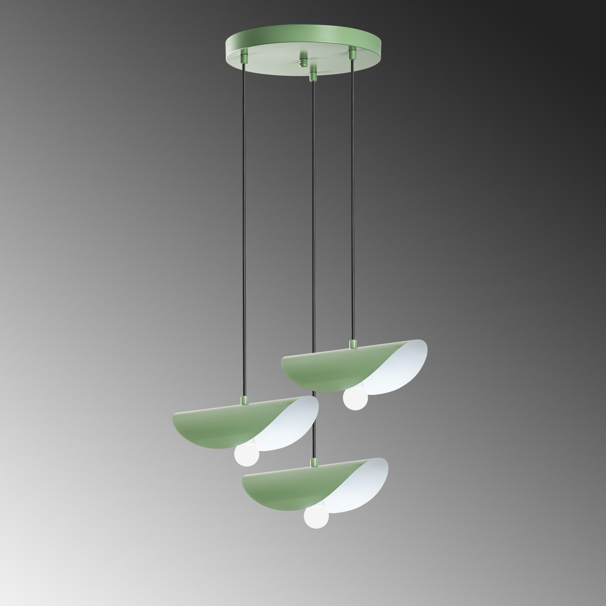 EGER-MR-964-MINTGREEN, METAL SIVAMA 3'LÜ TEPSİ SARKIT