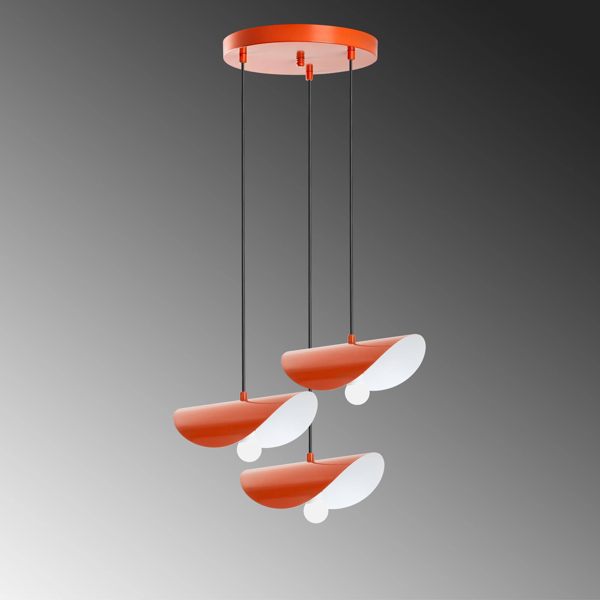 EGER-MR-964-ORANGE, METAL SIVAMA 3'LÜ TEPSİ SARKIT