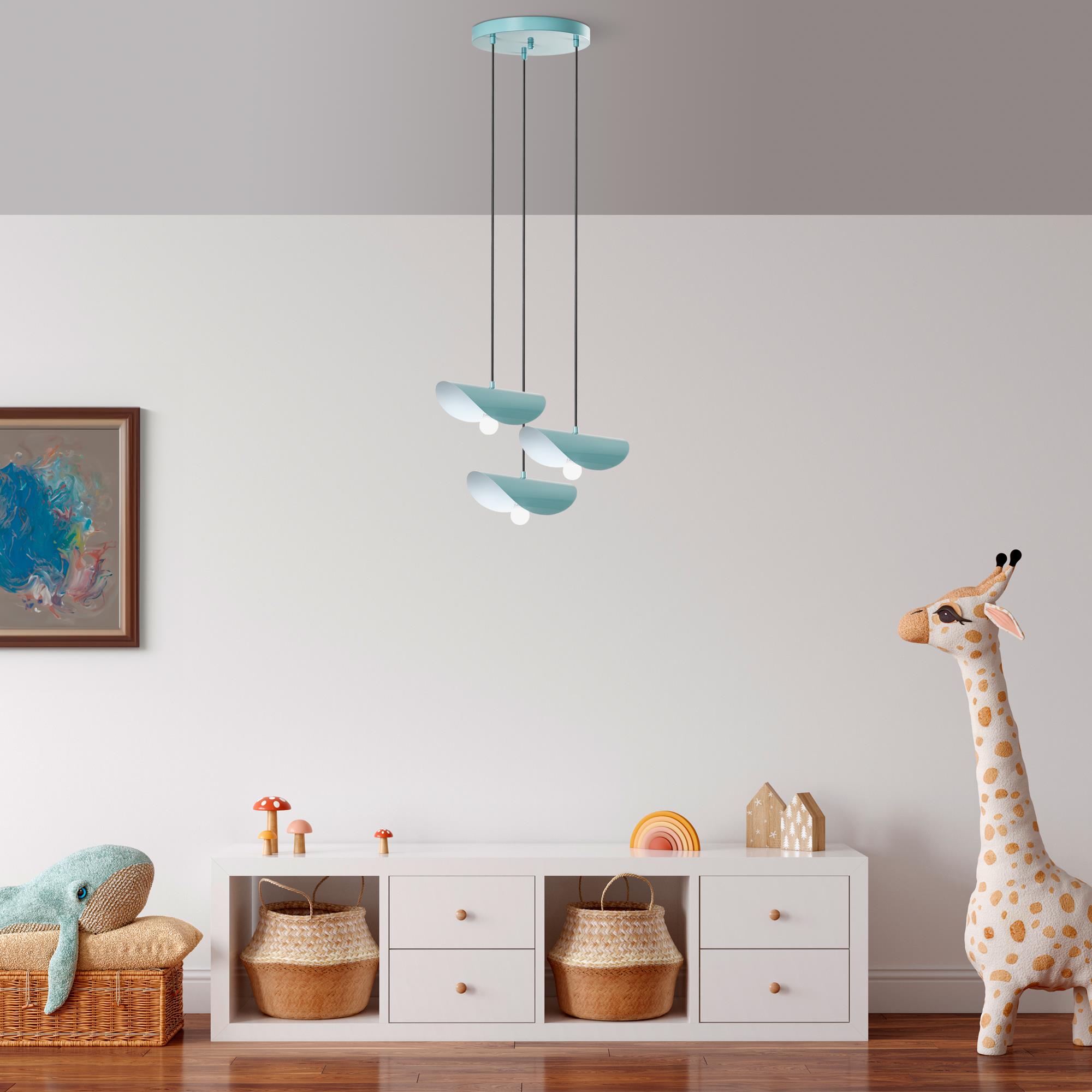 EGER-MR-964-TURQUOISE, METAL SIVAMA 3'LÜ TEPSİ SARKIT