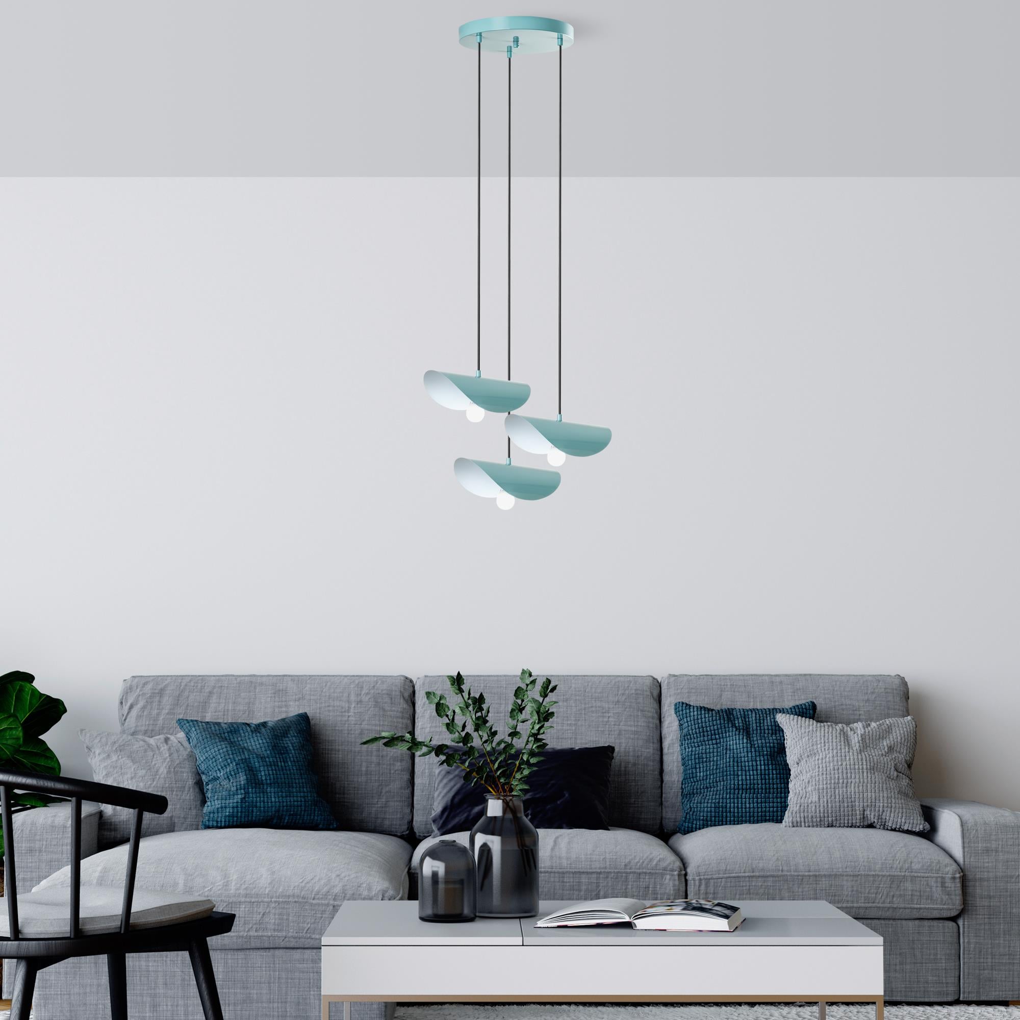 EGER-MR-964-TURQUOISE, METAL SIVAMA 3'LÜ TEPSİ SARKIT