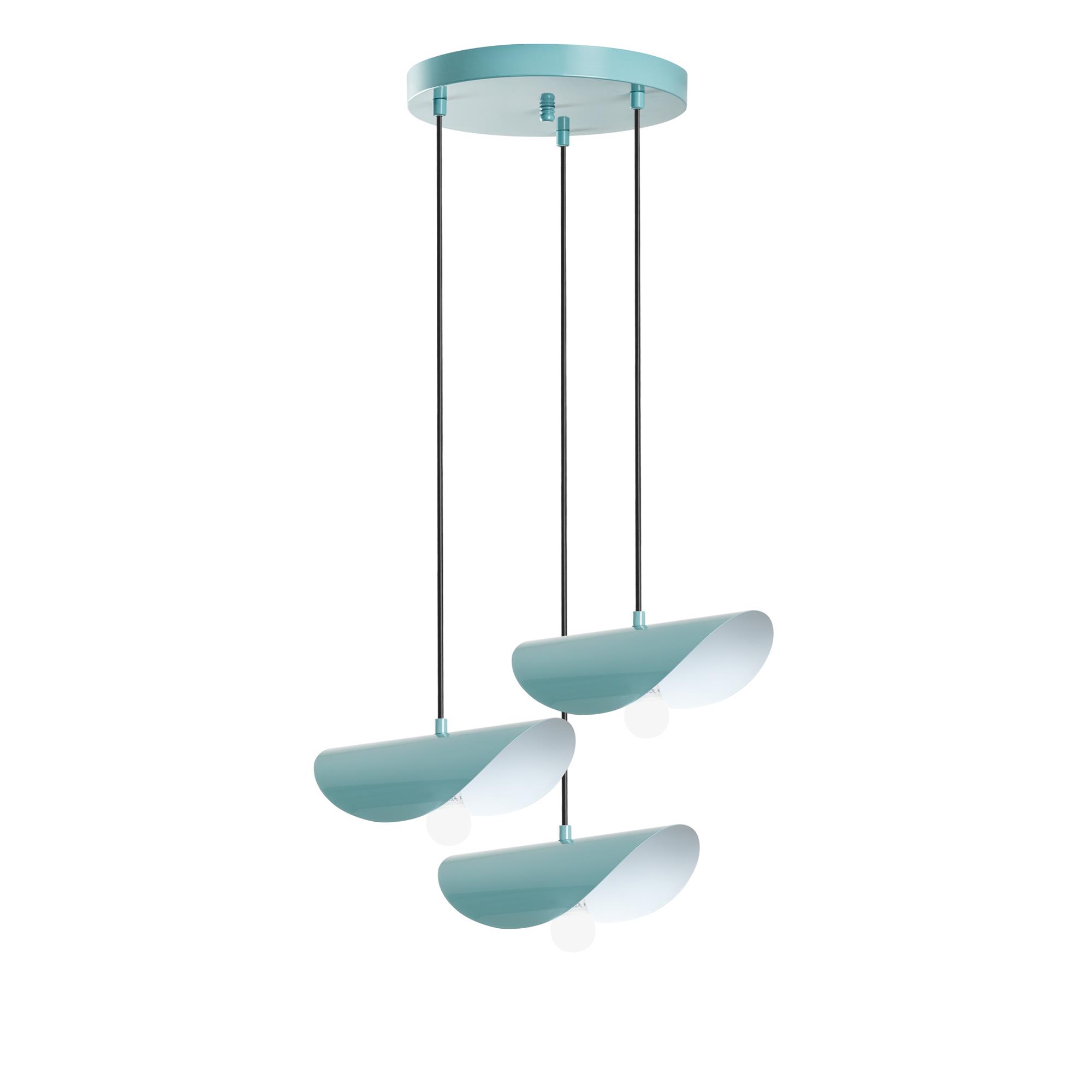EGER-MR-964-TURQUOISE, METAL SIVAMA 3'LÜ TEPSİ SARKIT