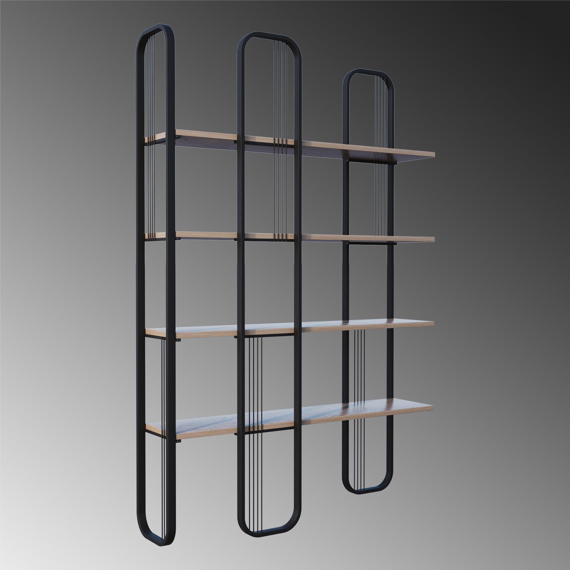 GED-031-A METAL AHŞAP DEKORATİF RAF ÜNİTESİ